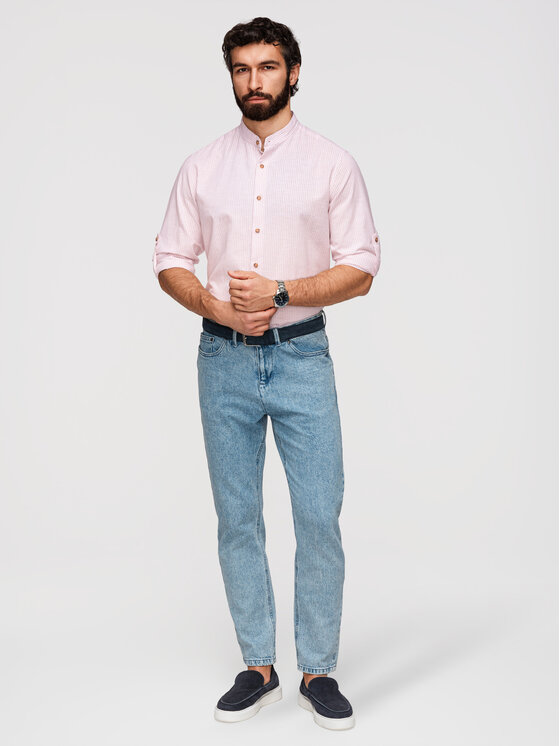 Ombre Ombre Koszula OM-SHCS-0189 Różowy Regular Fit