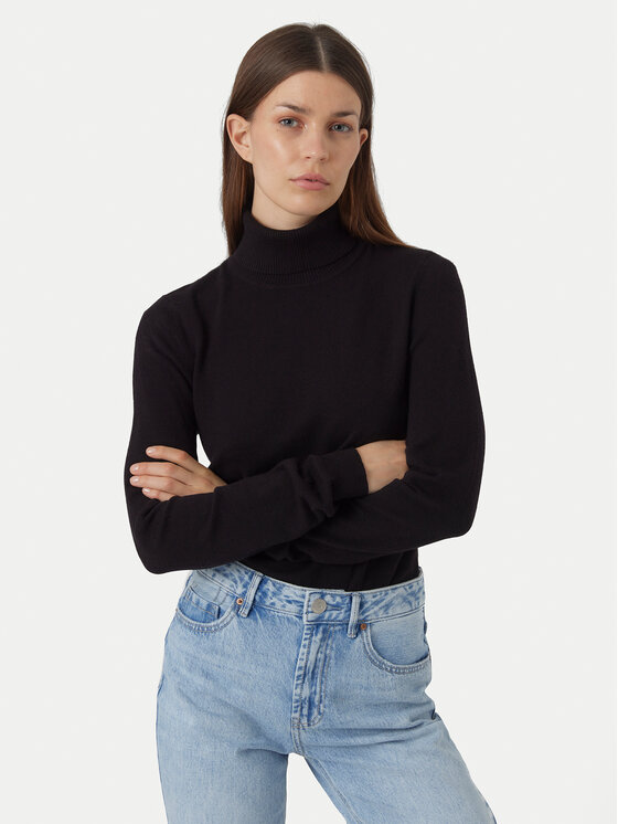 Vero Moda Vero Moda Rolák Happiness 10300472 Černá Slim Fit