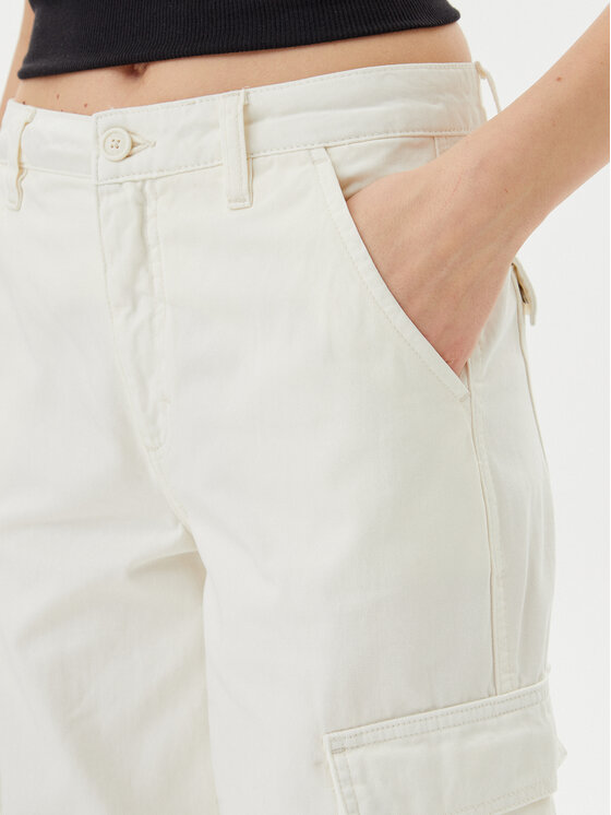 Guess Jeans Guess Jeans Kalhoty z materiálu 165623 Béžová Slim Fit