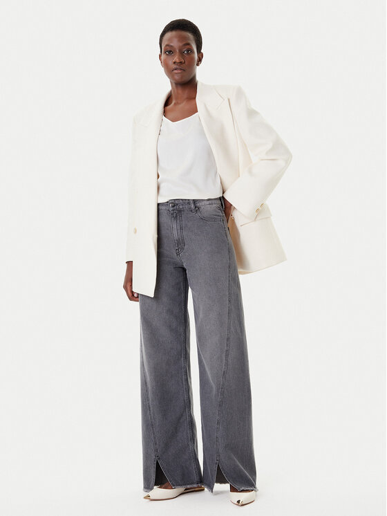 Simona Corsellini Simona Corsellini Jeans hlače A25CPPAT0601 Siva Wide Leg