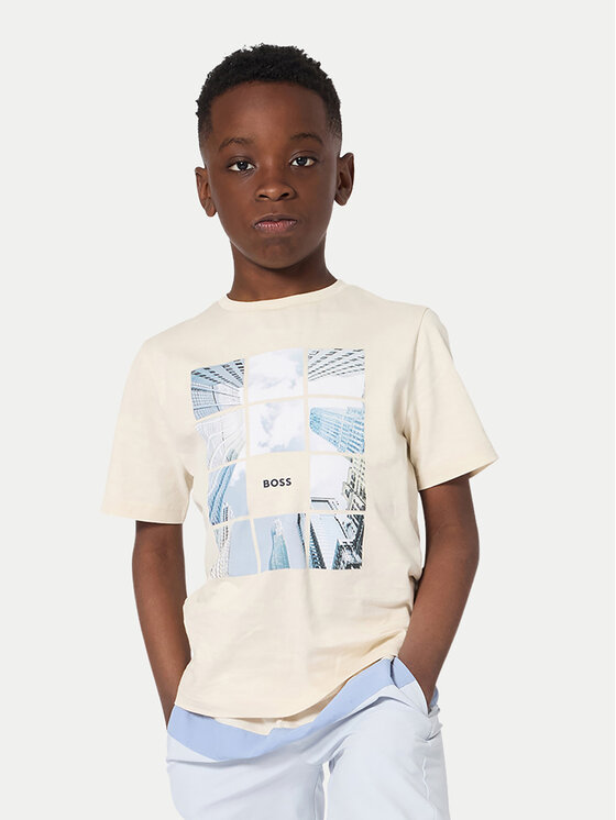 BOSS Tricou J52988 S Bej Regular Fit