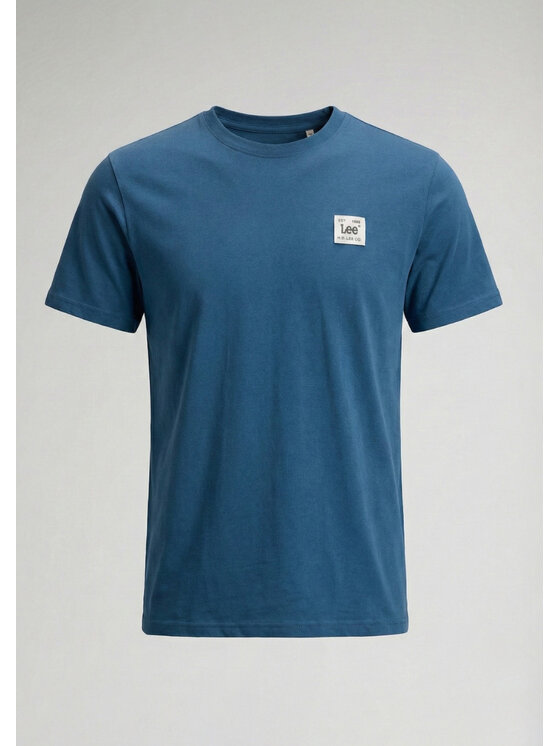 Lee Lee T-Shirt WOVEN LABEL TEE Niebieski Regular Fit