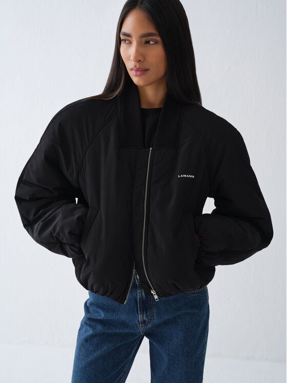 La Mania La Mania Kurtka bomber RAVELLE Czarny Basic Fit