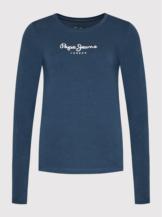 Pepe Jeans Pepe Jeans Majica New Virginia PL505203 Tamnoplava Slim Fit