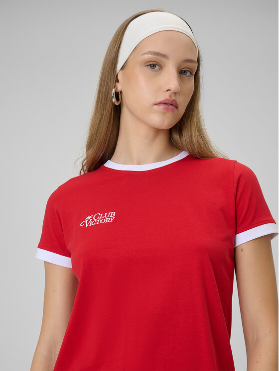 4F 4F T-Shirt SPORTS CLUB Czerwony Regular Fit