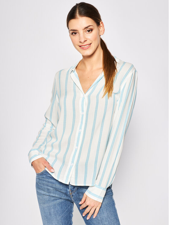 Wrangler Wrangler Koszula Stripe W5R6TIB13 112130318 Biały Regular Fit
