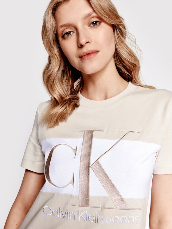 Calvin Klein Jeans Calvin Klein Jeans Každodenní šaty J20J218862 Béžová Regular Fit