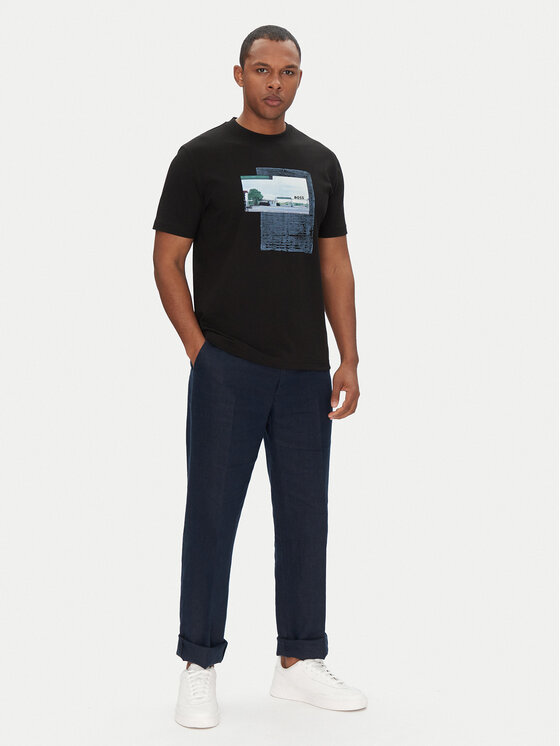 BOSS BOSS T-shirt Te_Ontheway 50539180 Crna Regular Fit