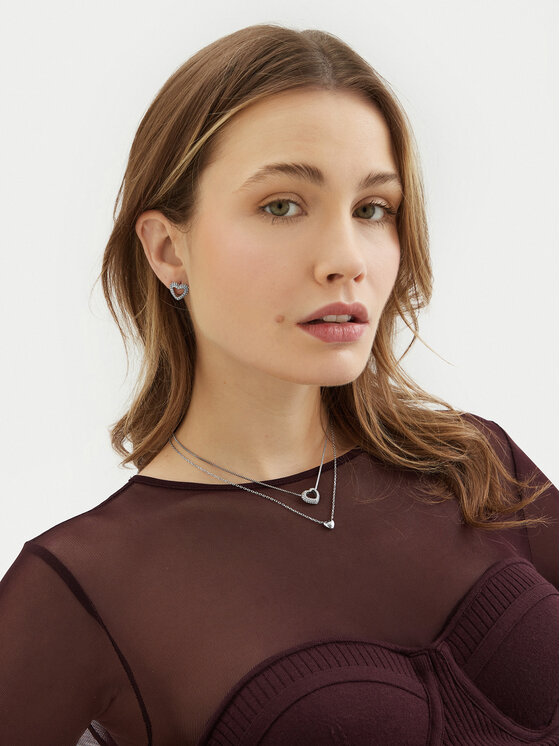 Guess Guess Комплект колие и обеци JUBS05 076JW Сребрист