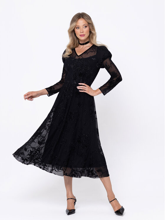 LIDIA KALITA LIDIA KALITA Sukienka koktajlowa Luna Czarny Regular Fit
