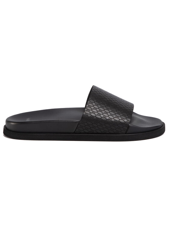 Hugo boss cliff leather slides discount