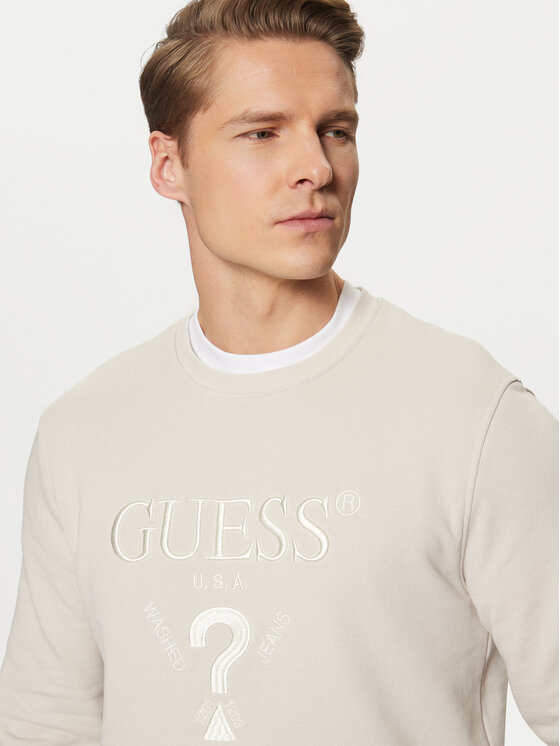 Guess Guess Felpa M5RQ08 KCN01 Écru Regular Fit
