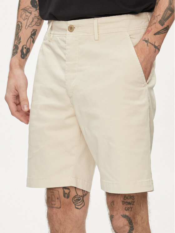 Pepe Jeans Kratke Hlače Iz Tkanine Regular Chino Short PM801092 Bež Regular Fit