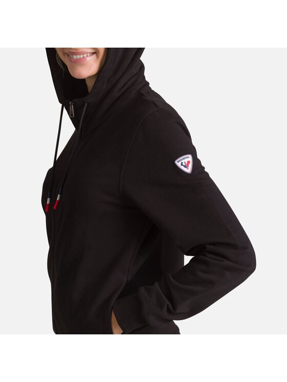 Rossignol Rossignol Bluza Full-Zip Hooded Logo Sweatshirt Czarny Regular Fit