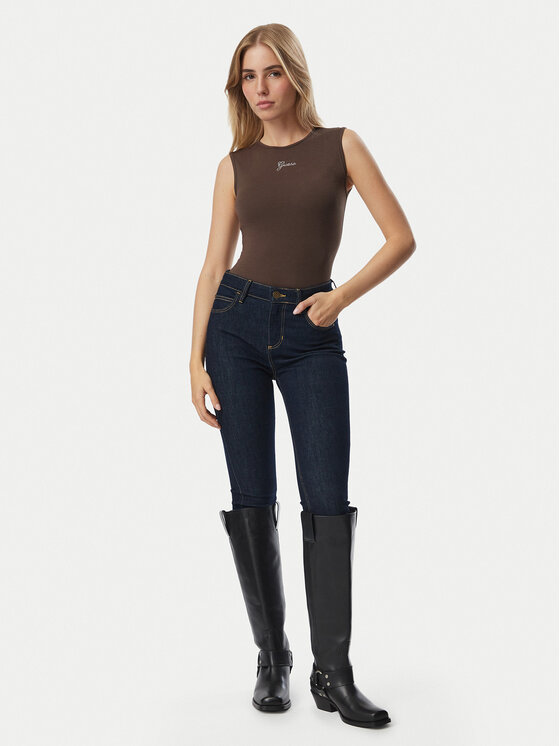 Guess Guess Top W6YP17 K3881 Hnědá Regular Fit
