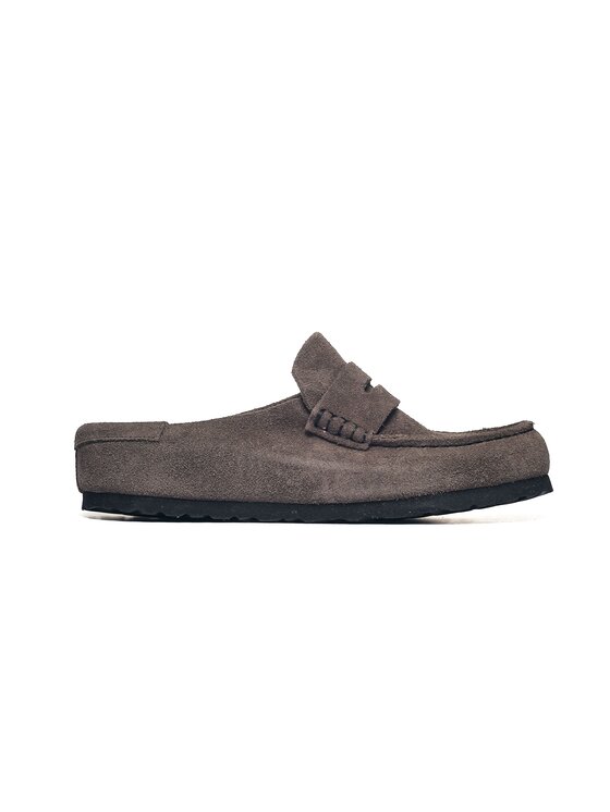 Birkenstock Birkenstock Klapki Naples Wrapped Suede Leather Szary