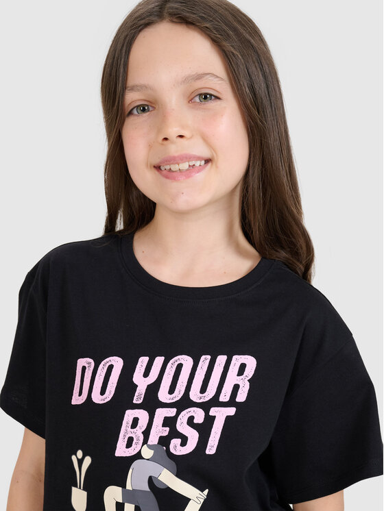 4F 4F T-Shirt HAVE SOME FUN Czarny Regular Fit