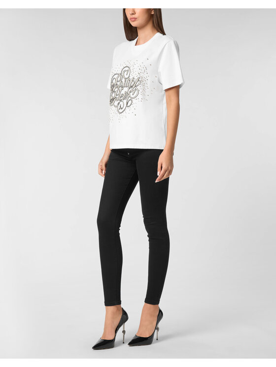 PHILIPP PLEIN PHILIPP PLEIN T-Shirt 23593 Biały Over Fit