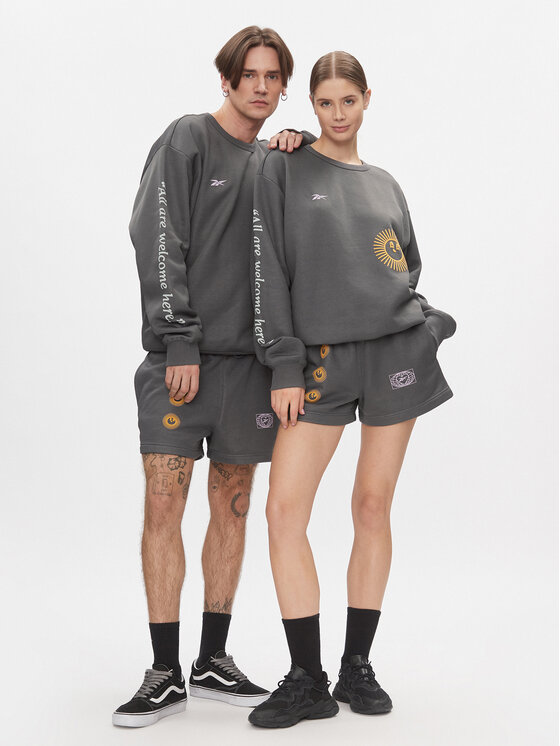 Reebok Reebok Mikina Classics Good Vibes Crew Sweatshirt HT6117 Šedá