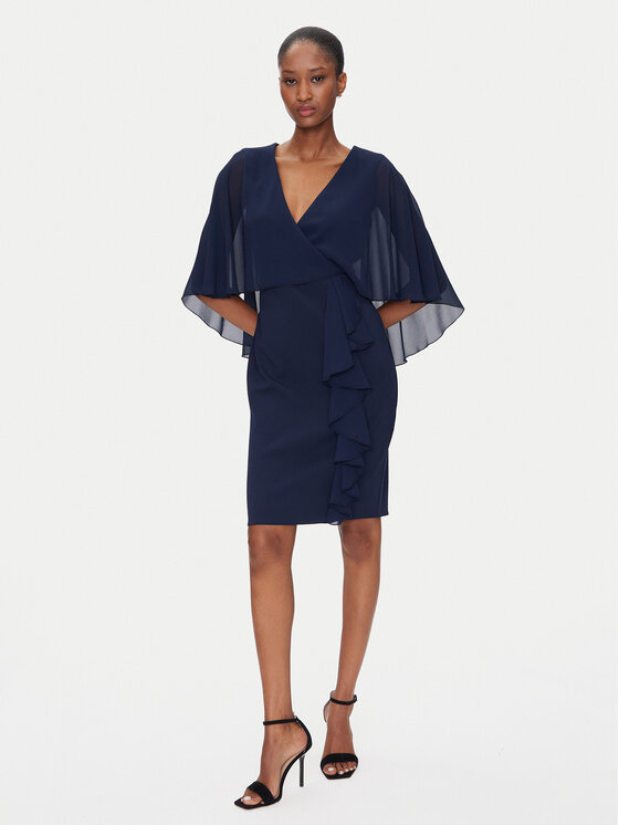 Rinascimento Rinascimento Koktejlové šaty CFC0123560003 Tmavomodrá Regular Fit