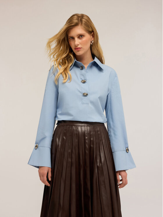 Motivi Motivi Blusa 2723Q001882N004 Turchese Over Fit