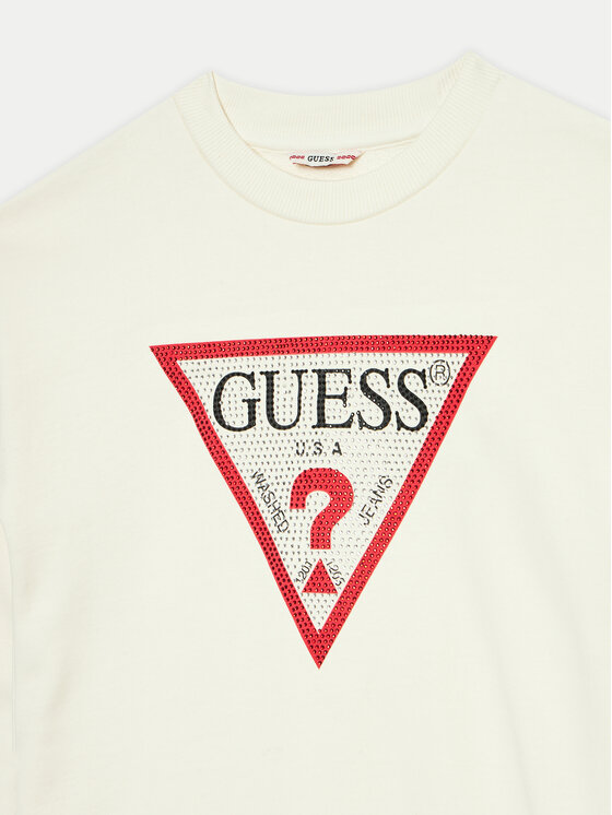 Guess Guess Sukienka codzienna J3YK20 KA6R3 Écru Regular Fit