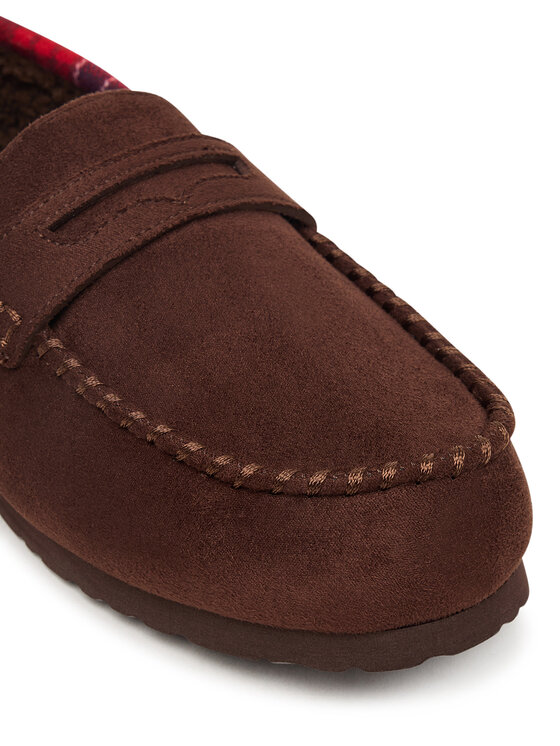 Tommy Hilfiger Tommy Hilfiger Kapcie Hilfiger Check Driver House Shoe FM0FM06013 Brązowy ciemny