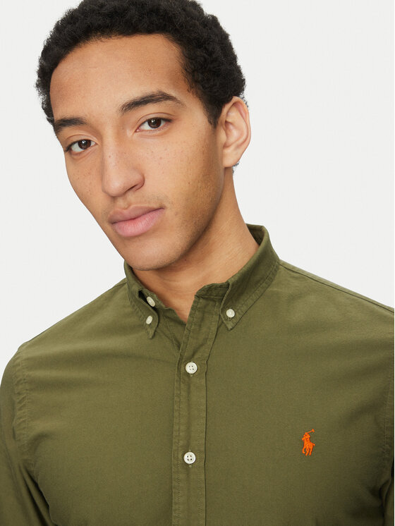 Polo Ralph Lauren Polo Ralph Lauren Πουκάμισο 710960643001 Χακί Slim Fit