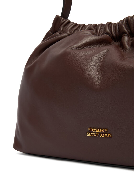 Tommy Hilfiger Tommy Hilfiger Дамска чанта Soft Leather Shoulder Bag AW0AW18307 Бордо