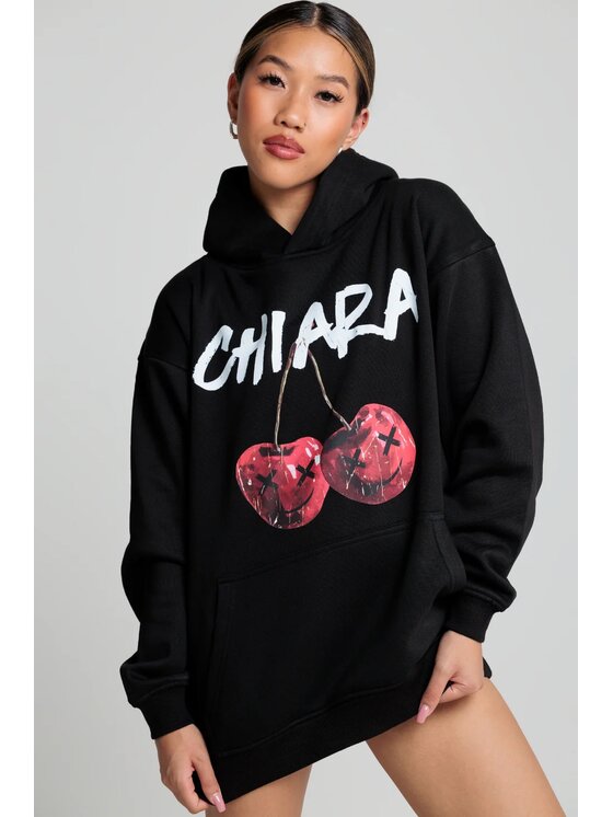 Bluza, rozmiar XL, Czarny, Bluza damska hoodie CHERRY
