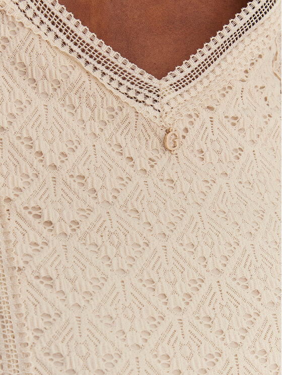 Guess Guess Коктейльна сукня W6GK16 K2953 Бежевий Slim Fit