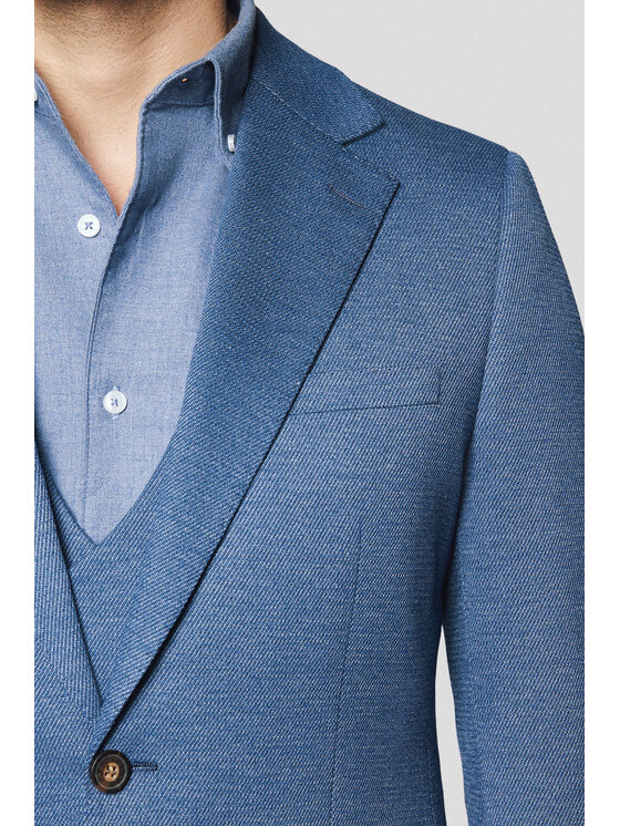 Lancerto Lancerto Marynarka Orosei MA131125000011 Granatowy Slim Fit