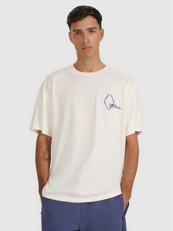 4F 4F T-Shirt 4FWAW25TTSHM2401-12S Biały Oversize