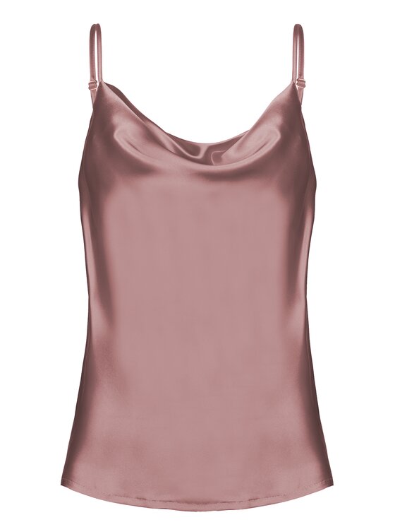 Cat&Cat Cat&Cat Top jedwabny z dekoltem woda Růžová Regular Fit