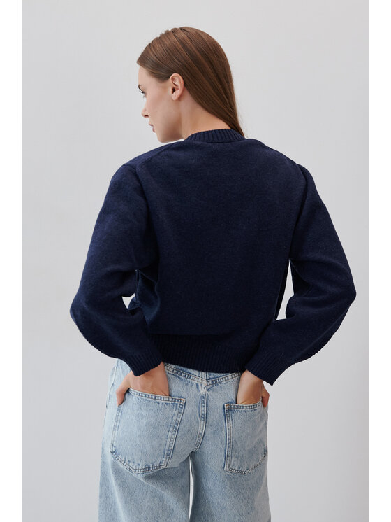 Fobya Fobya Kardigan F2059 Granatowy Basic Fit