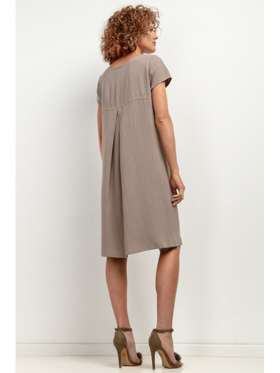 Tessita Tessita Sukienka letnia SUKIENKA_T403_3_XS Beżowy Regular Fit