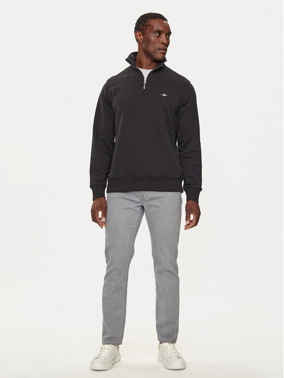 Gant Gant Džemperis ar kapuci Reg Shield Half Zip Sweat 2008005 Melns Regular Fit