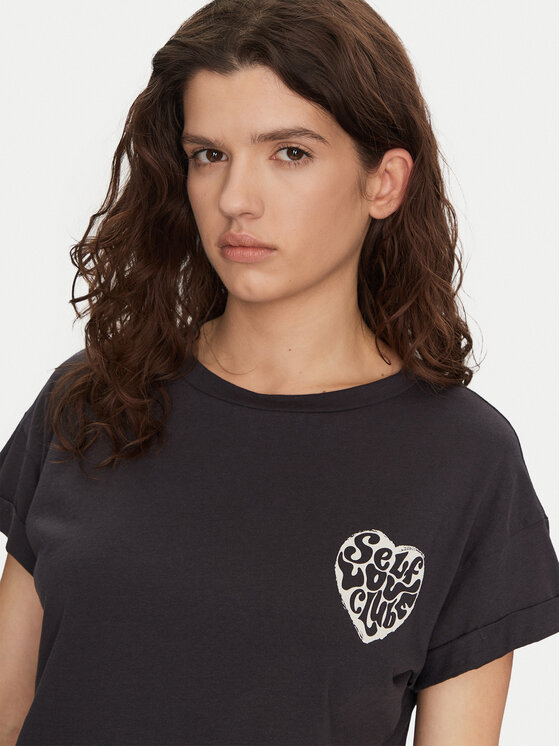 Noisy May Noisy May T-shirt Gaby 27032954 Crna Regular Fit