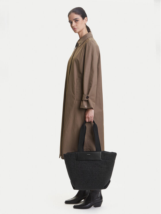 Calvin Klein Calvin Klein Τσάντα Ck Raffia Medium Shopper K60K613174 Μαύρο