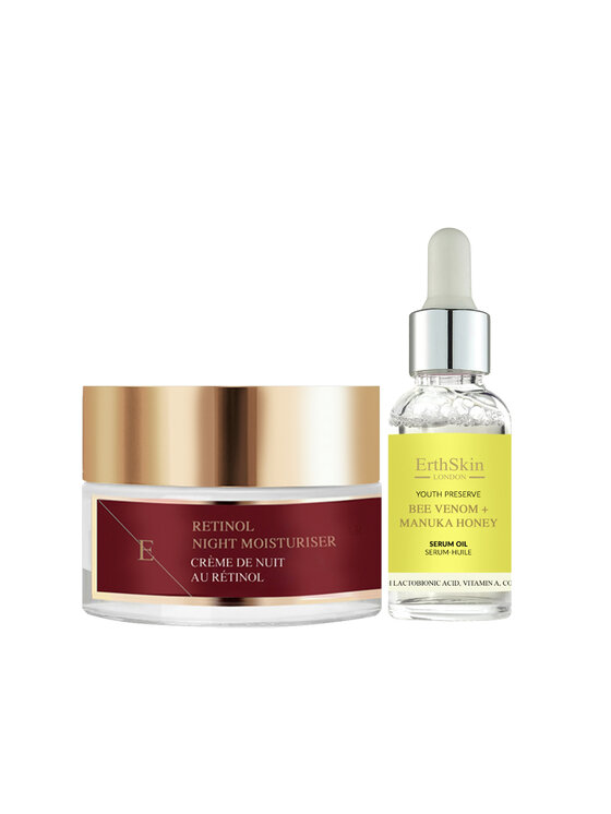 Erthskin London Erthskin London Nawilżający krem ​​na noc z retinolem + jad pszczeli + olejek z miodu manuka Serum