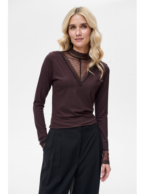 blue shadow blue shadow Bluzka Oyana Brązowy Regular Fit