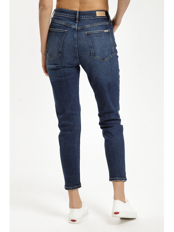 Cross Jeans Cross Jeans Jeansy N 432-078 Niebieski Mom Fit
