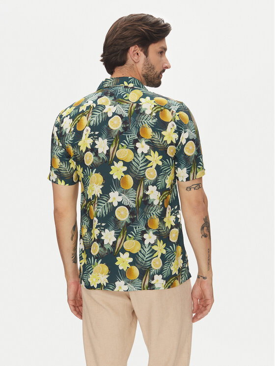 Lindbergh Lindbergh Koszula 30-203729 Zielony Relaxed Fit