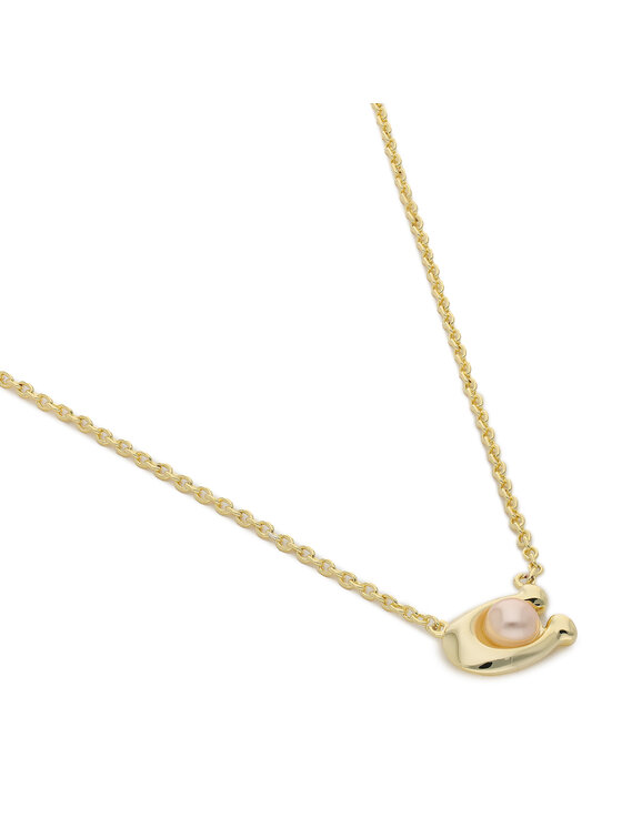 Coach Coach Ogrlica Pearl Signature C Pendant Necklace 37341916GLD651 Zlatna