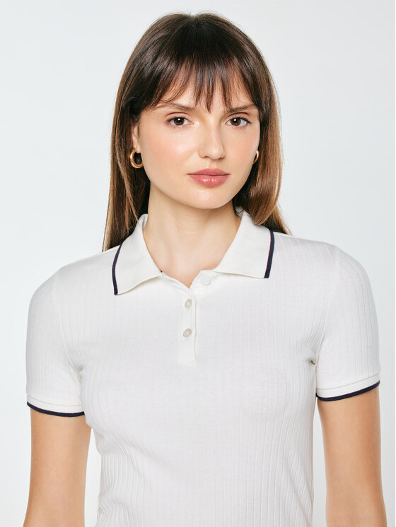 BIG STAR BIG STAR Polo SESSA Biały Basic Fit