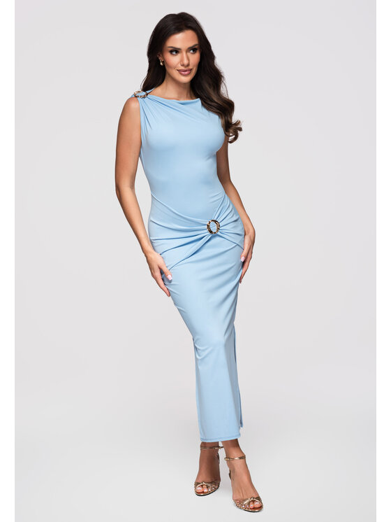 Ombre Ombre Sukienka wieczorowa LA-OM-DLR371 Niebieski Slim Fit
