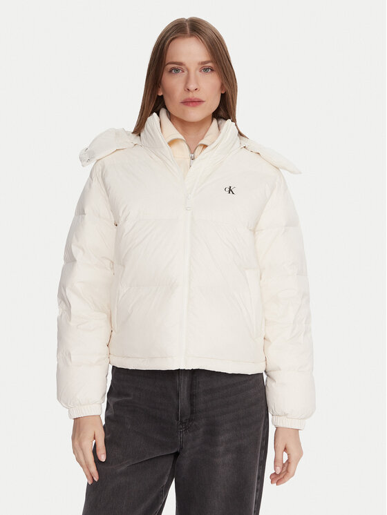Calvin Klein Jeans Calvin Klein Jeans Geacă din puf Essential LV047D501G Écru Relaxed Fit