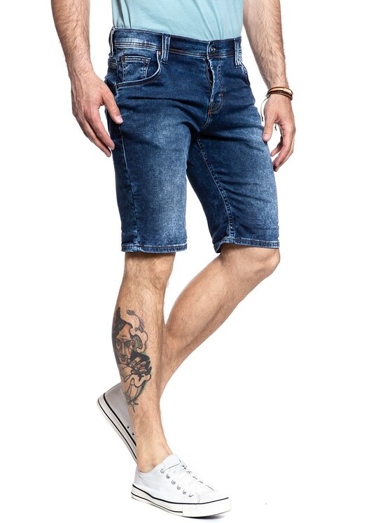 Mustang Mustang Pantaloncini di jeans CHICAGO SHORT Blu Regular Fit
