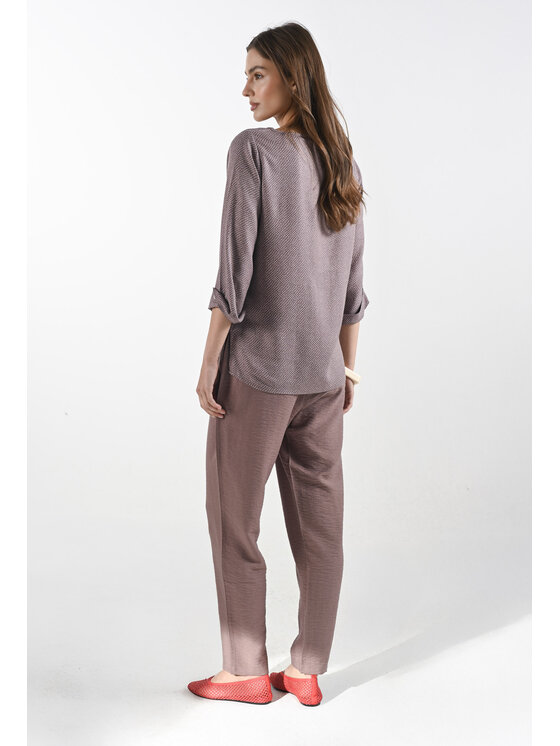 Femestage Femestage Dámské kalhoty Femestage AB BASE TRU2060-016 Hnědá Regular Fit
