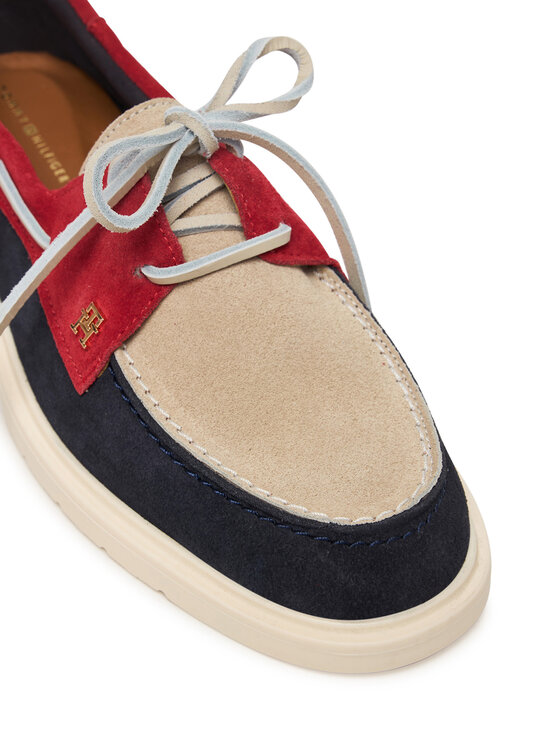 Tommy Hilfiger Tommy Hilfiger Halbschuhe Light Suede Boat Shoe FW0FW09337 Dunkelblau